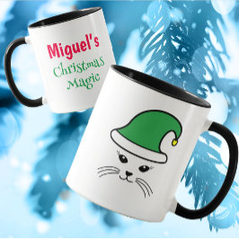 Kleine Katze Santa Elf Tasse