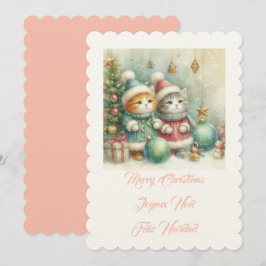 Kleine Katzen, frohe Weihnachten Einladung