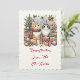 Kleine Katzen, frohe Weihnachten Einladung