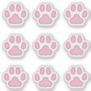 Kleine Katzenpaw druckt rosa Tierspuren Aufkleber