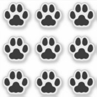 Kleine Katzenpaw druckt Schwarze Tierspuren Sticke