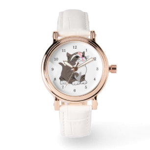 Kleine Katzenuhr-Geschenk Armbanduhr