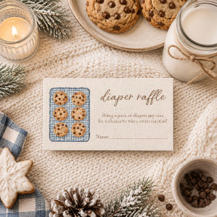 Kleine Kekse im Backofen Bäckerei-Windel-Raffle  Begleitkarte