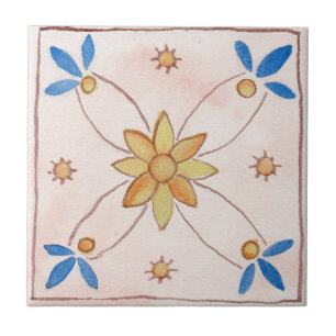 Kleine Keramik mit sizilianischem Stil "Pink" Fliese