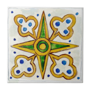 Kleine keramische Fliese sizilianischer Art „Trapa