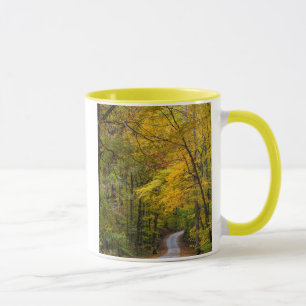 Kleine Kiesstrasse mit Herbstfarbe Tasse