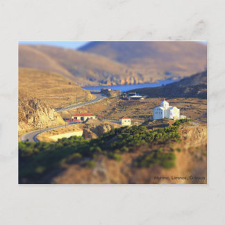 Kleine Kirche auf einem Hügel in Myrina, Limnos, G Postkarte