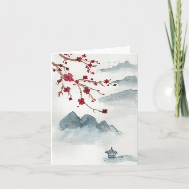 kleine Kirschblüte Karte (Vorderseite)