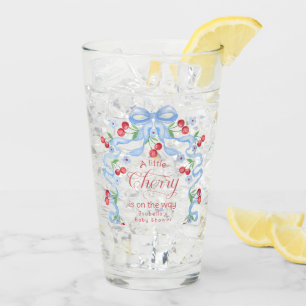 Kleine Kirsche Blaues Schleifen-Baby-Shower Glas