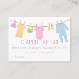 Kleine Kleidung Baby Dusche Windeln Raffle Tickets Begleitkarte