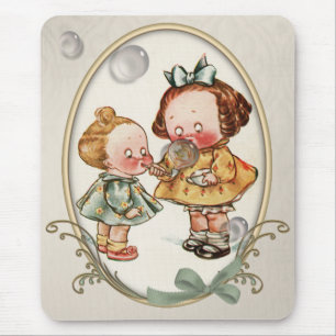 Kleine Kleinkind-Vintage Illustration Mousepad