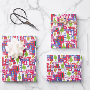 Kleine Kneipe Farbiges Weihnachtsmuster Geschenkpapier Set