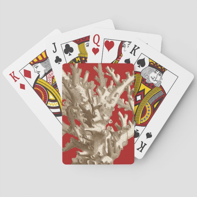 Kleine Koralle in Rot Spielkarten (Rückseite)