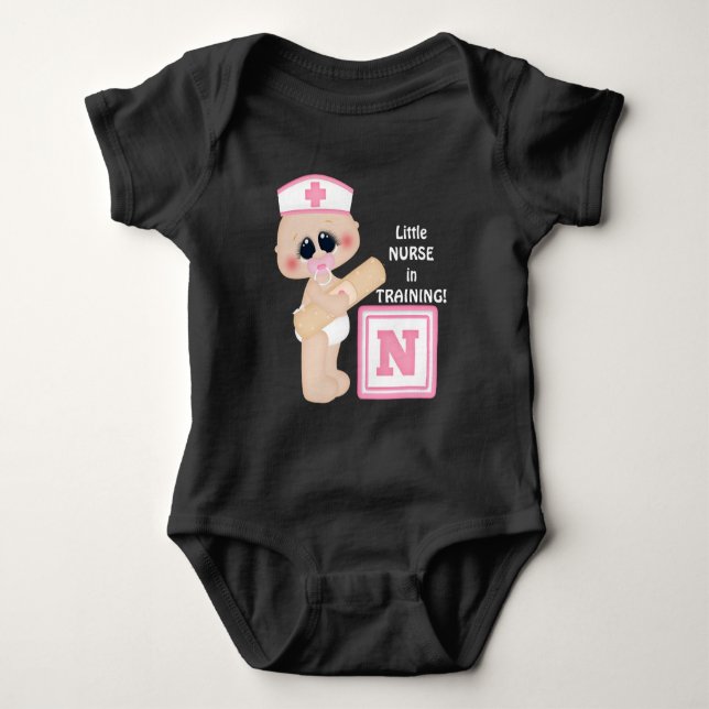 Kleine Krankenschwester in der Ausbildung von Mädc Baby Strampler (Vorderseite)