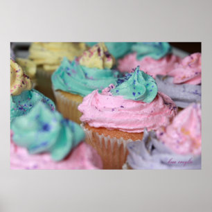 Kleine Kuchen im Pastell Poster