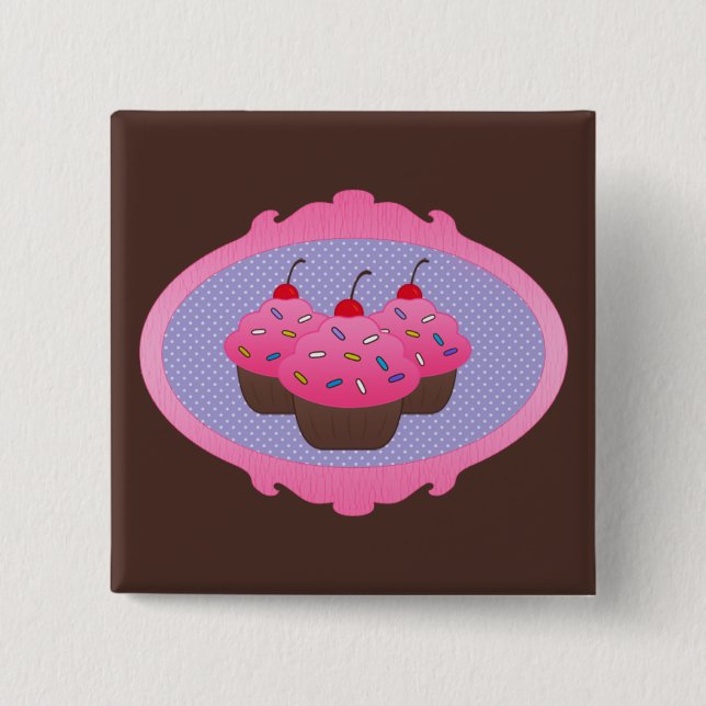 Kleine Kuchen in einem Rahmen Button (Vorderseite)