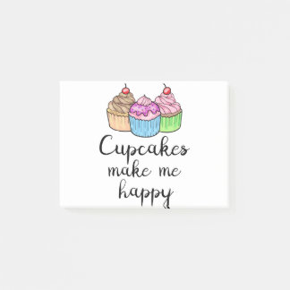 kleine Kuchen machen mich glücklich Post-it Klebezettel