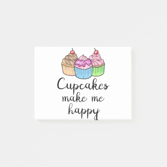 kleine Kuchen machen mich glücklich Post-it Klebezettel (Vorderseite)