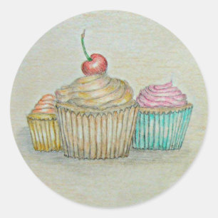 kleine Kuchen Runder Aufkleber