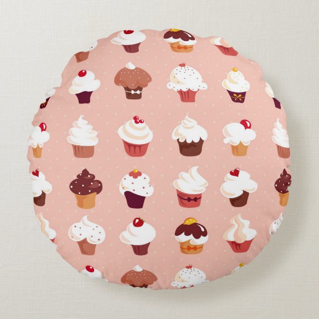 Kleine Kuchen Rundes Kissen (Vorderseite)