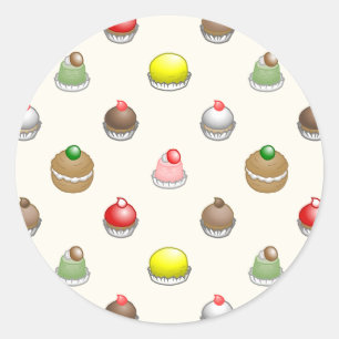 Kleine Kuchengestaltung Runder Aufkleber