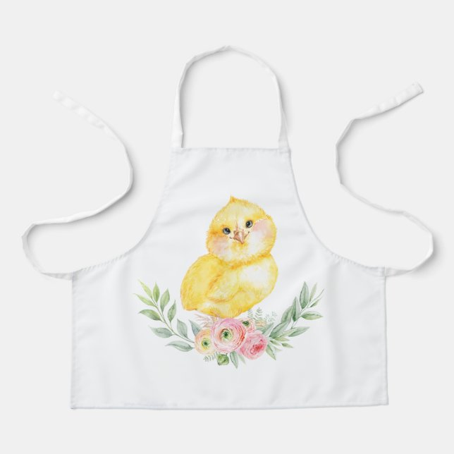 Kleine Küken mit Blume Kinder Schürze (Vorderseite)