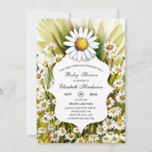 Kleine, kundenspezifische Daisy Baby Dusche Einladung