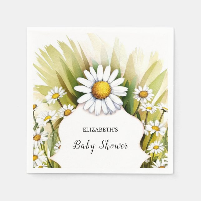 Kleine, kundenspezifische Daisy Baby Dusche Serviette (Vorderseite)