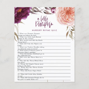 Kleine Kürbis-Aquarell-Blumen-Baby-Party-Spiel Flyer