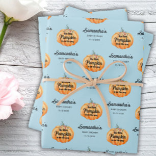Kleine Kürbis-Baby-Party Geschenkpapier Set