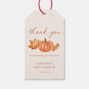 Kleine Kürbis-Baby-Party Herbst Danke  Geschenkanhänger