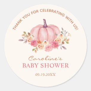 Kleine Kürbis-Baby-Party Pink Mädchen  Runder Aufkleber