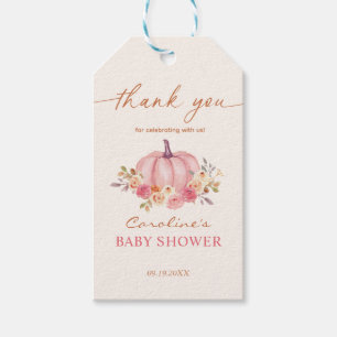 Kleine Kürbis-Baby-Party Rosa Mädchen Geschenkanhänger