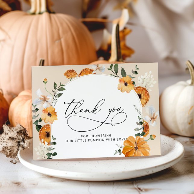 Kleine Kürbis Babydusche danke Karte (Von Creator hochgeladen)
