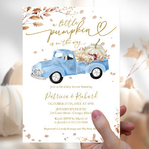 Kleine Kürbis Budget Jungen Baby Shower Einladung Flyer