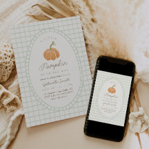 Kleine Kürbis-Grün Jungen Baby Shower Einladung