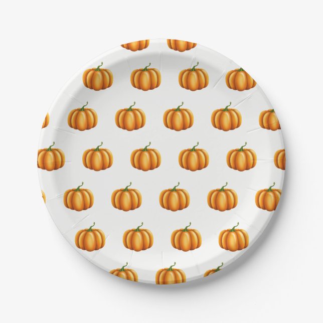 Kleine Kürbis Halloween Erntedank Fall Pappteller (Vorderseite)