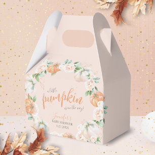 Kleine Kürbis Herbst Aquarell Gold Baby Shower Geschenkschachtel