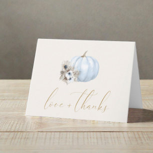 Kleine Kürbis Herbst Baby Jungen Shower Dankeschön Dankeskarte