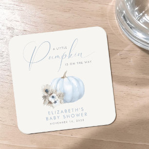 Kleine Kürbis Herbst Baby Jungen Shower Rechteckiger Pappuntersetzer