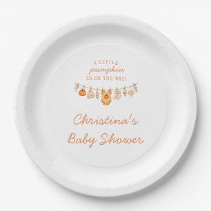 Kleine Kürbis Herbst-Baby-Party Pappteller
