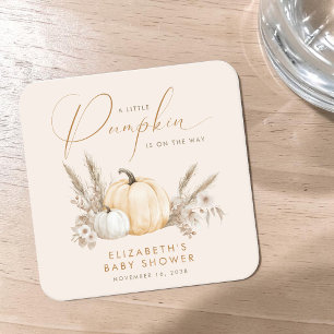 Kleine Kürbis Herbst-Baby-Party Rechteckiger Pappuntersetzer