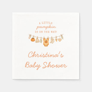 Kleine Kürbis Herbst-Baby-Party Serviette