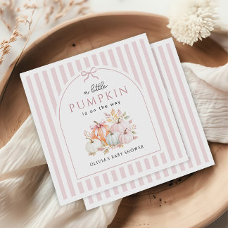 Kleine Kürbis Herbst-Baby-Party Serviette
