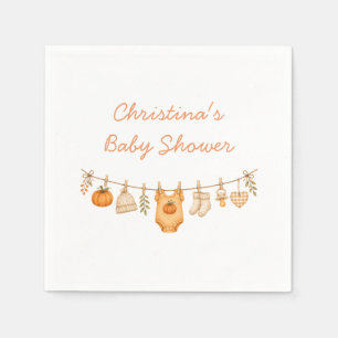 Kleine Kürbis Herbst-Baby-Party Serviette