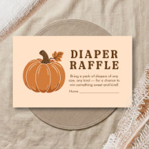 Kleine Kürbis Herbst Baby Shower Windel Raffle