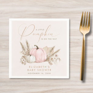 Kleine Kürbis-Herbst-Babymädchen-Party Serviette