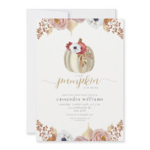 Kleine Kürbis Herbst Blumen Aquarell Baby Shower
