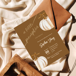 Kleine Kürbis-Herbstbrause-Babydusche Einladung