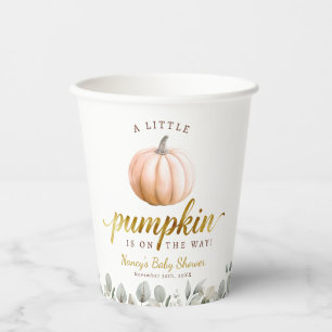Kleine Kürbis-Papierbecher • Herbst-Baby-Party-Dek Pappbecher